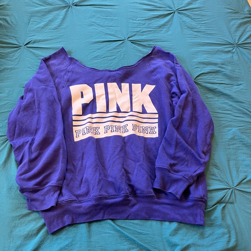 PINK purple crew neck sweatshirt - SM